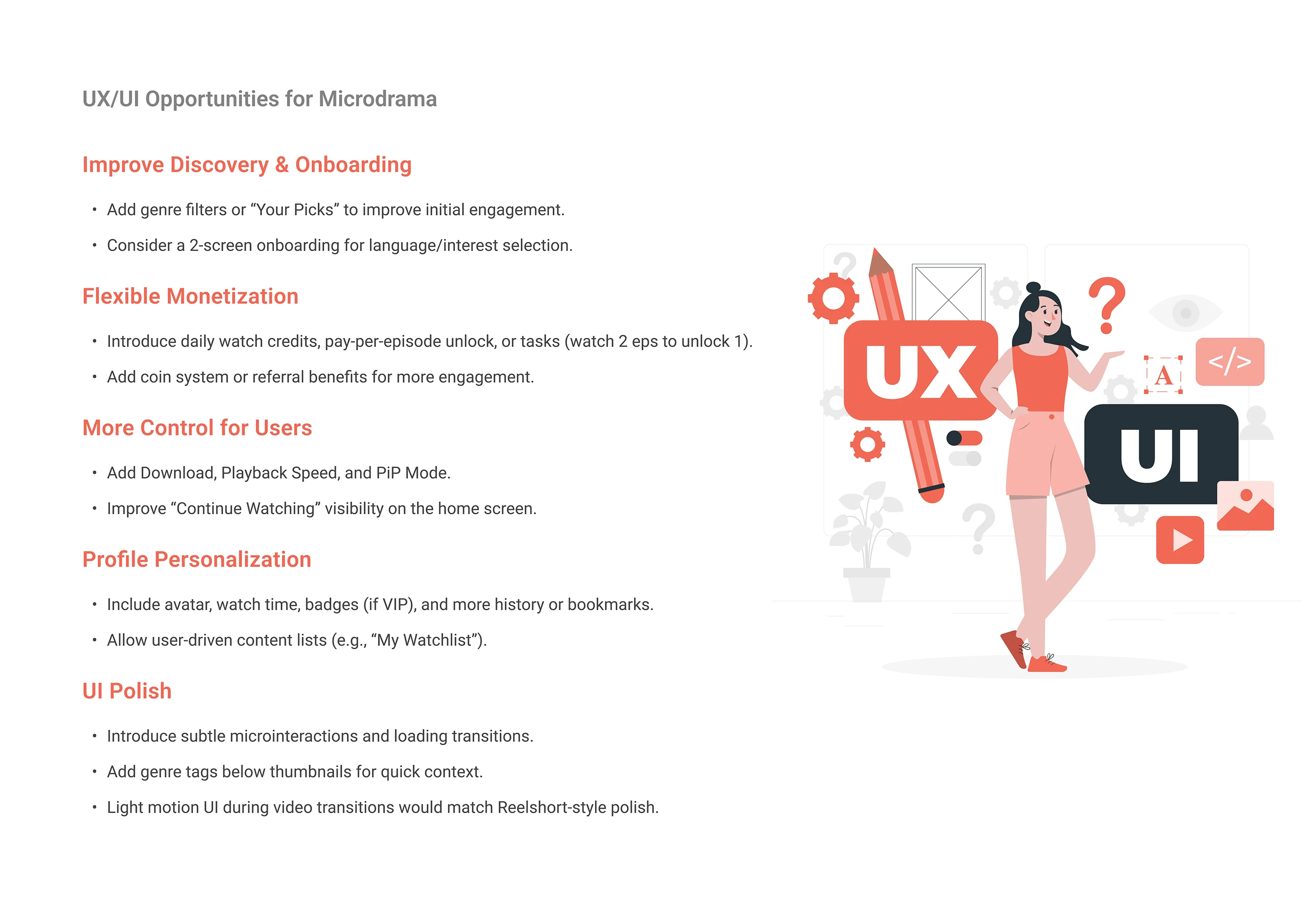 UX/UI Opportunities